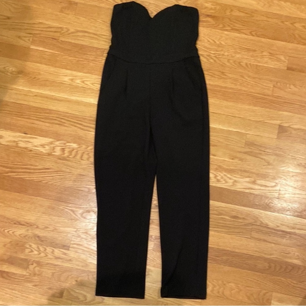 Express Black Strapless Jumpsuit